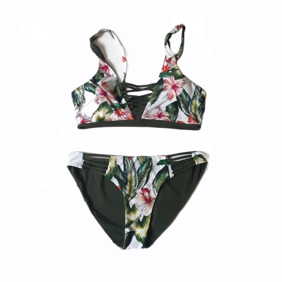 TiniBikini Other - TiniBikini Green Floral Two Piece Swimsuit